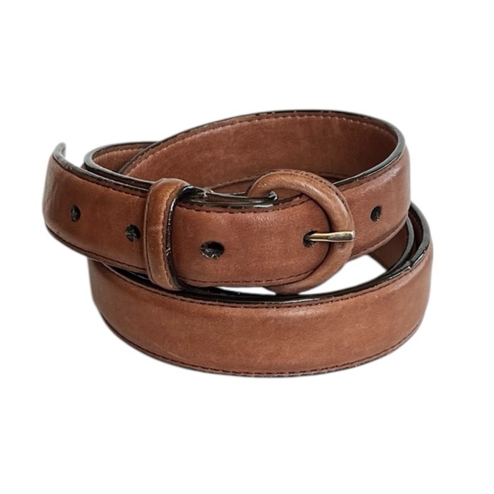 Vintage Eddie Bauer Unisex Thin Genuine Leather Brown Belt